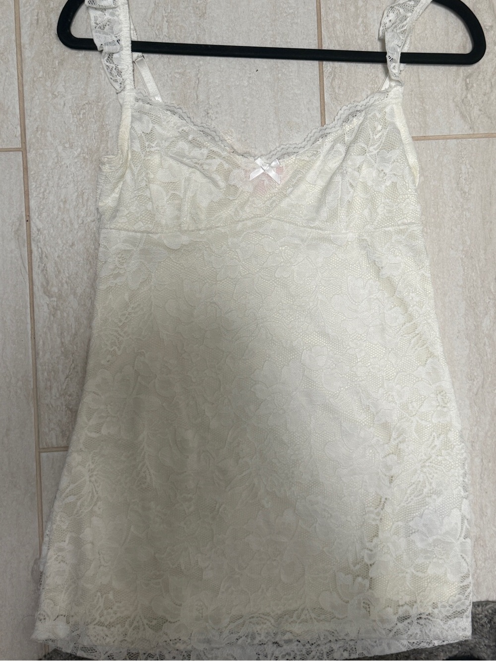 Edikted Ivory Lace Chemise Slip